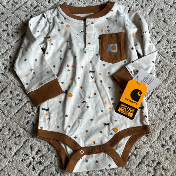 Carhartt Other - NWT Carhartt Barn Long Sleeve Onesie Sz 12mo